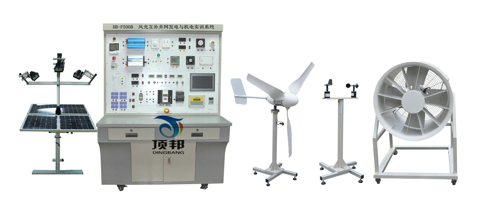 風(fēng)光互補(bǔ)并網(wǎng)發(fā)電與機(jī)電實(shí)訓(xùn)系統(tǒng)(圖1) 風(fēng)光互補(bǔ)并網(wǎng)發(fā)電與機(jī)電實(shí)訓(xùn)系統(tǒng)