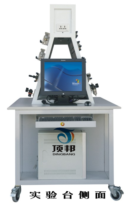 鋁槽式鐵桌液壓PLC控制實驗臺(圖2) 液壓PLC控制實驗臺側面