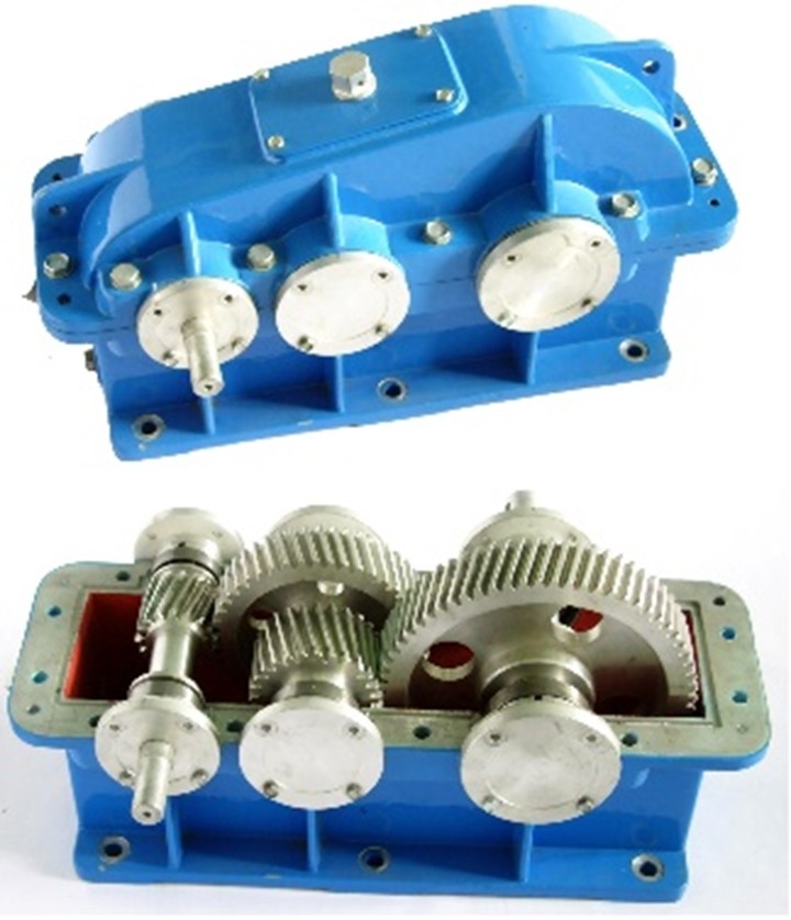 拆裝用大型減速器模型(圖1) 展開(kāi)式雙級圓柱齒輪減速器